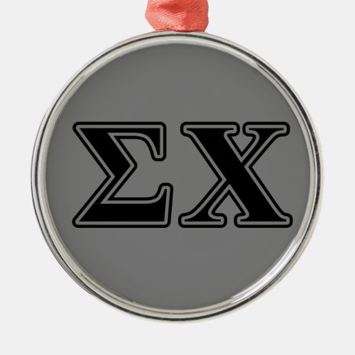 Sigma Chi Black Letters Metal Ornament