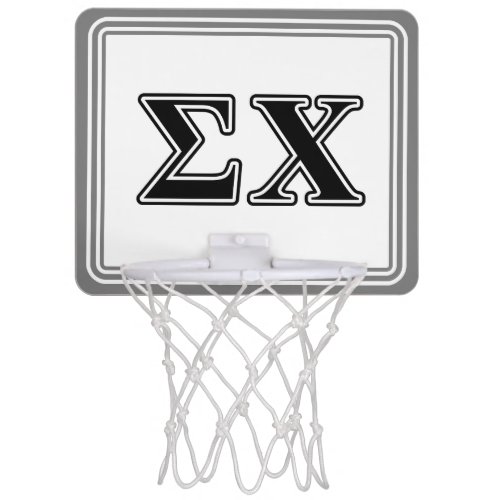 Sigma Chi Black Letters Mini Basketball Hoop