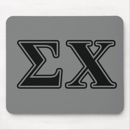 Sigma Chi Black Letters Mouse Pad