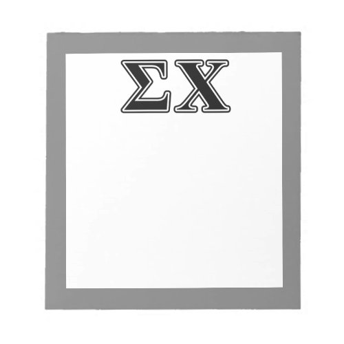 Sigma Chi Black Letters Notepad
