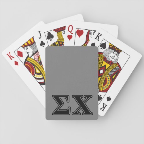 Sigma Chi Black Letters Poker Cards