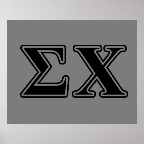 Sigma Chi Black Letters Poster