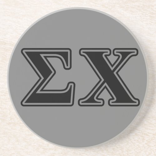 Sigma Chi Black Letters Sandstone Coaster