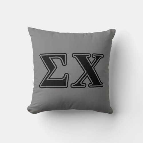 Sigma Chi Black Letters Throw Pillow