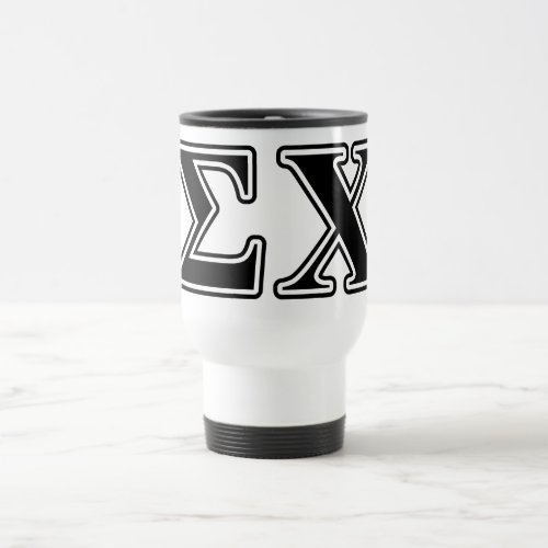 Sigma Chi Black Letters Travel Mug