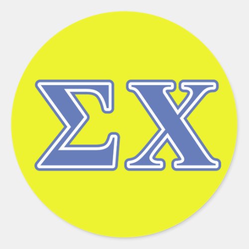 Sigma Chi Blue Letters Classic Round Sticker