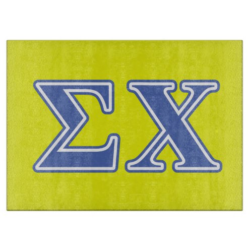 Sigma Chi Blue Letters Cutting Board