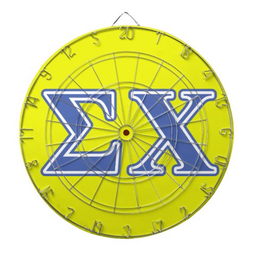 Sigma Chi Blue Letters Dart Board