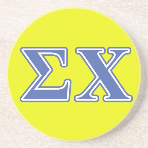 Sigma Chi Blue Letters Drink Coaster