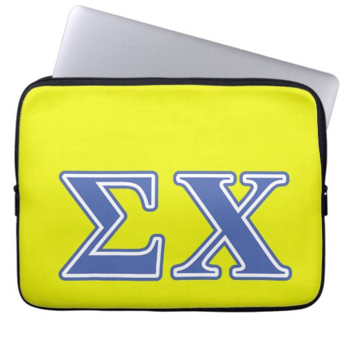 Sigma Chi Blue Letters Laptop Sleeve
