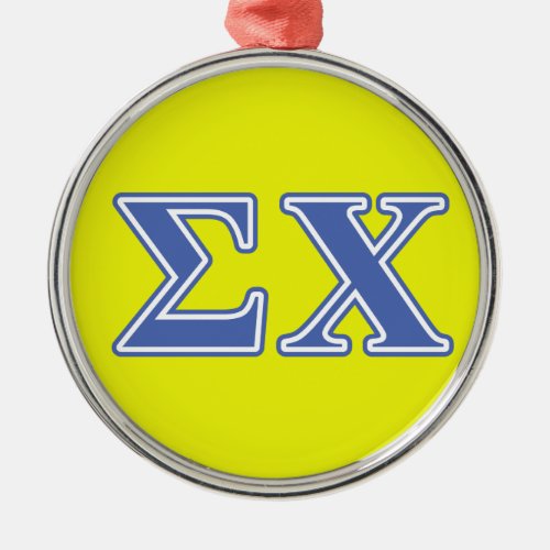 Sigma Chi Blue Letters Metal Ornament