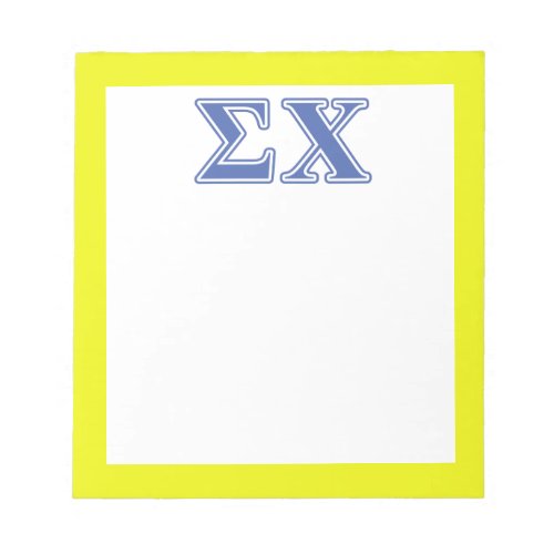 Sigma Chi Blue Letters Notepad