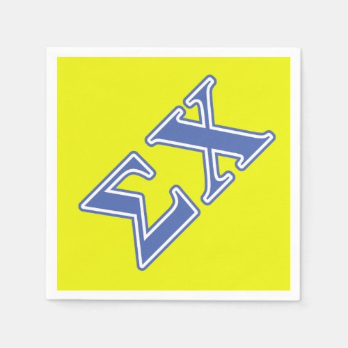 Sigma Chi Blue Letters Paper Napkins