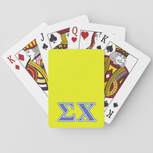 Sigma Chi Blue Letters Poker Cards