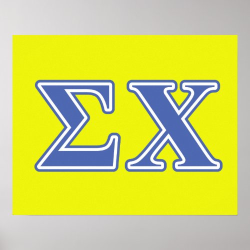 Sigma Chi Blue Letters Poster