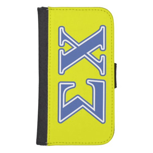 Sigma Chi Blue Letters Wallet Phone Case For Samsung Galaxy S4