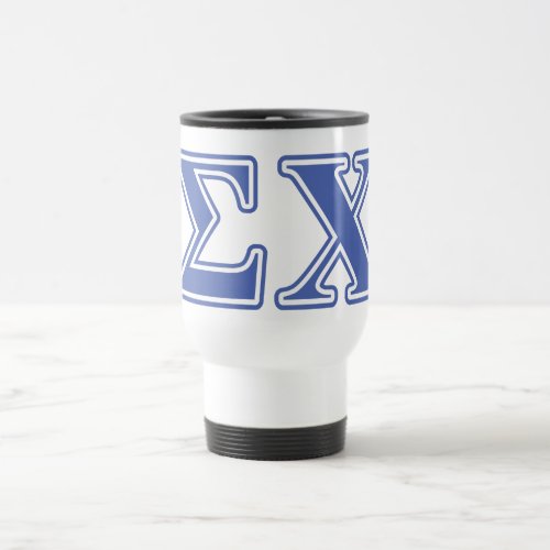 Sigma Chi Blue Letters Travel Mug