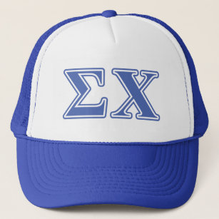 Sigma Chi Blue Letters Trucker Hat