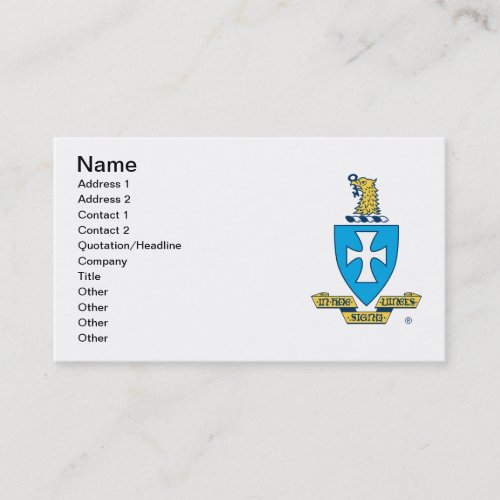 Sigma Chi Crest Logo Business Card