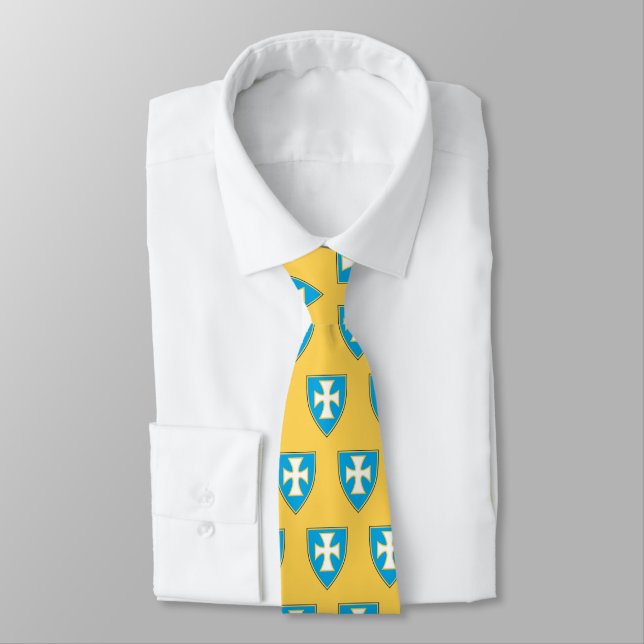 Sigma Chi Fraternity Official Logo Neck Tie (Tied)