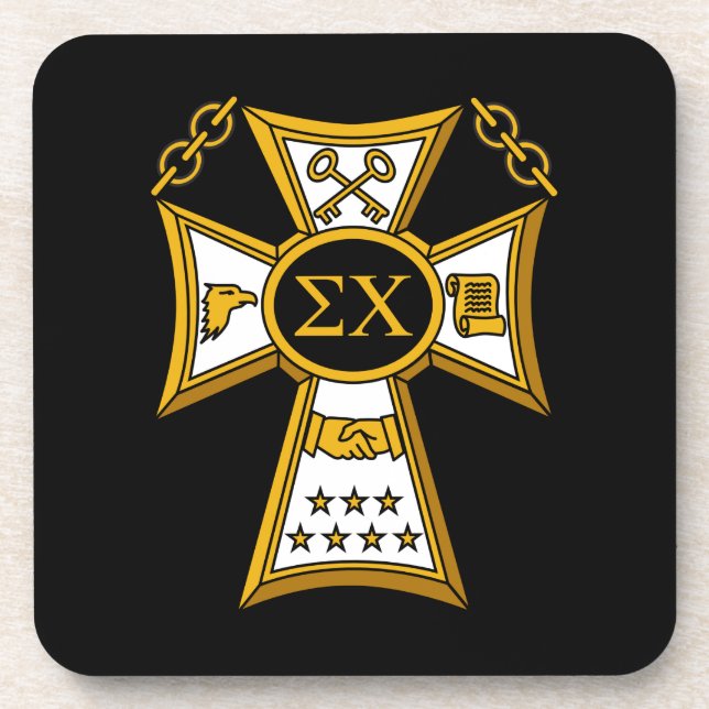 Sigma Chi Fraternity Official Seal Beverage Coaste Coaster (Front)