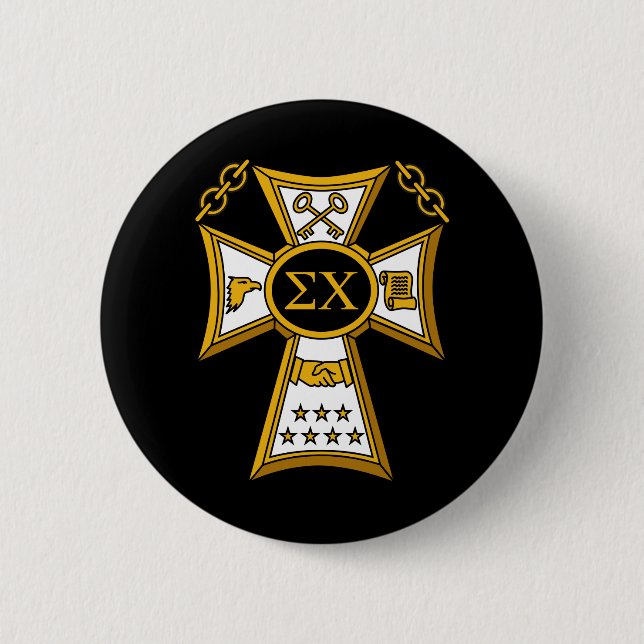 Sigma Chi Fraternity Official Seal Button (Front)