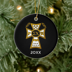 Sigma Chi Fraternity Official Seal Ceramic Ornamen Ceramic Ornament
