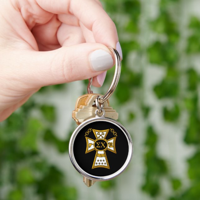Sigma Chi Fraternity Official Seal Keychain (Hand)
