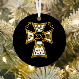 Sigma Chi Fraternity Official Seal Metal Ornament