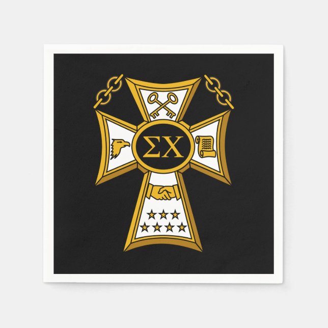 Sigma Chi Fraternity Official Seal Napkins (Front)