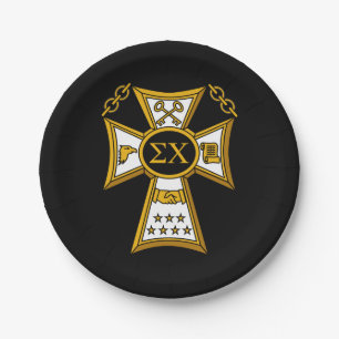 Sigma Chi Fraternity Official Seal Paper Plates