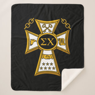 Sigma Chi Fraternity Official Seal Sherpa Blanket
