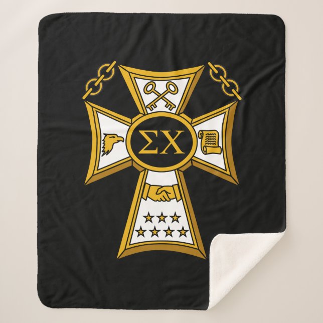 Sigma Chi Fraternity Official Seal Sherpa Blanket (Front)