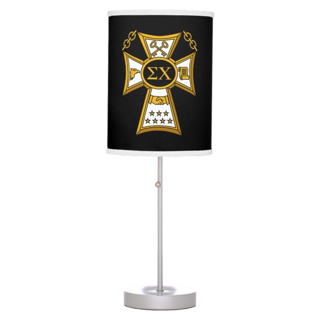 Sigma Chi Fraternity Official Seal Table Lamp (Front)