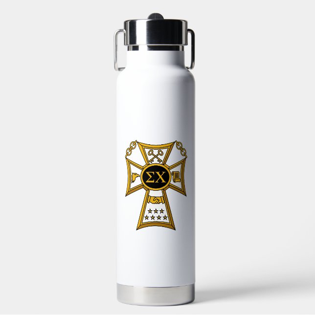 Sigma Chi Fraternity Official Seal Water Bottle (Front)