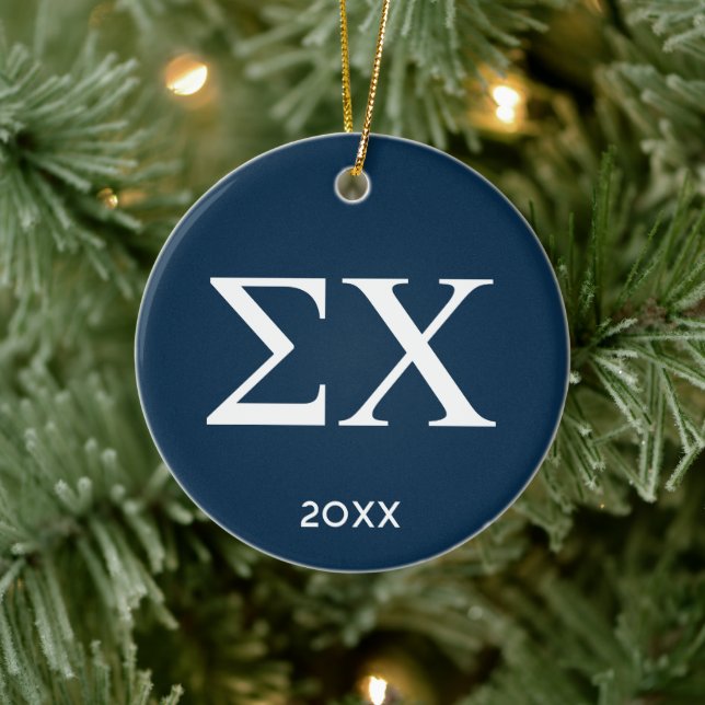 Sigma Chi Letter Logo Ceramic Ornament (Tree)