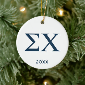 Sigma Chi Letter Logo Ceramic Ornament