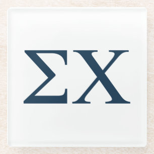 Sigma Chi Letter Logo Glass Coaster