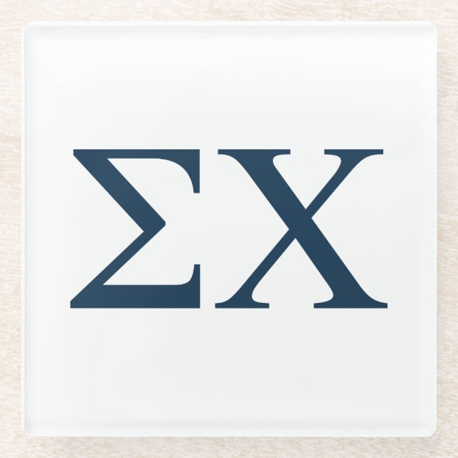 Sigma Chi Letter Logo Glass Coaster (Front)