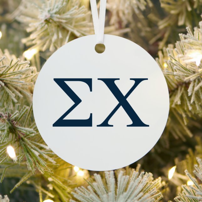 Sigma Chi Letter Logo Metal Ornament (Insitu)