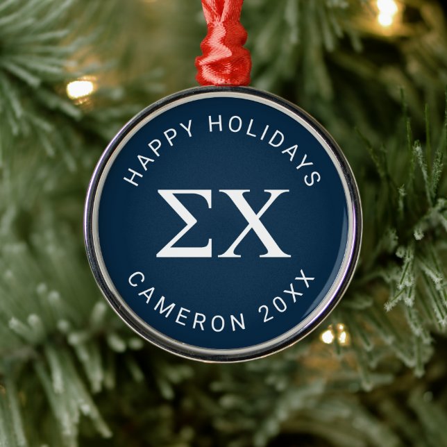 Sigma Chi Letter Logo Metal Ornament (Tree)