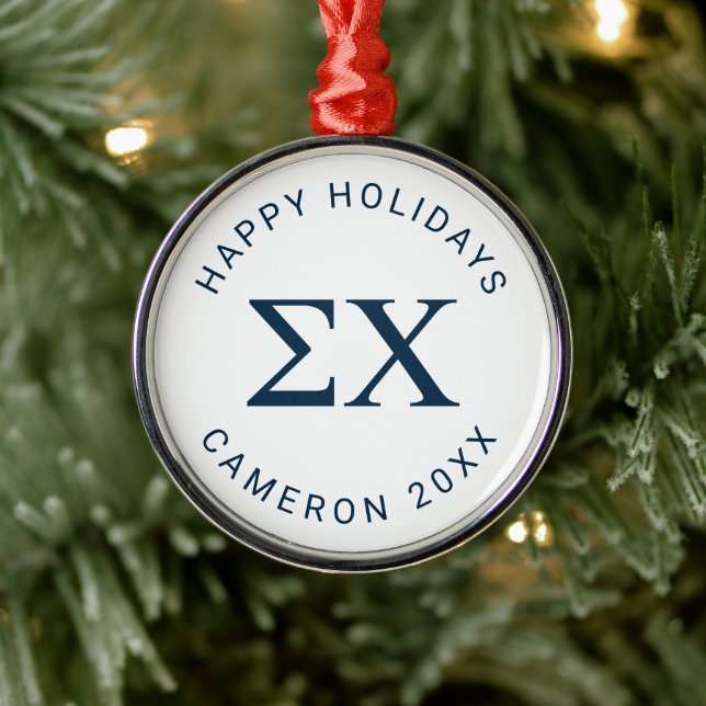 Sigma Chi Letter Logo Metal Ornament (Tree)