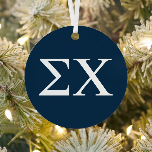 Sigma Chi Letter Logo Metal Ornament (Insitu)
