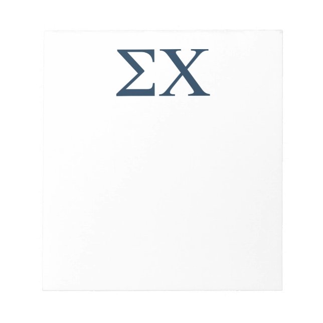 Sigma Chi Letter Logo Notepad (Front)