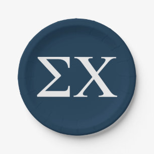 Sigma Chi Letter Logo Paper Plates