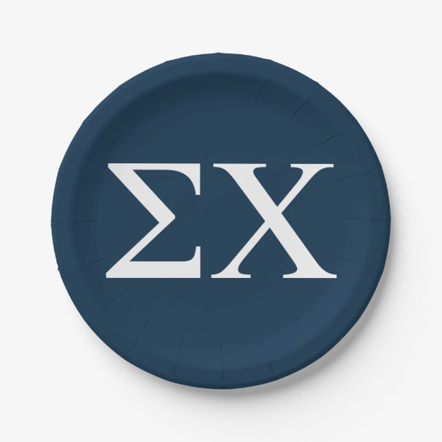 Sigma Chi Letter Logo Paper Plates (Front)