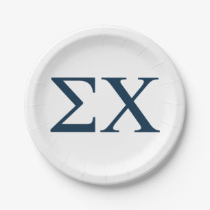 Sigma Chi Letter Logo Paper Plates