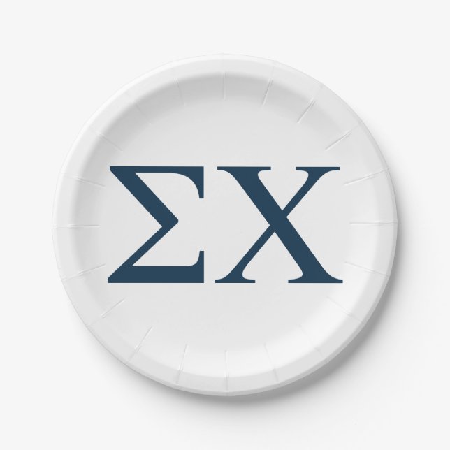 Sigma Chi Letter Logo Paper Plates (Front)