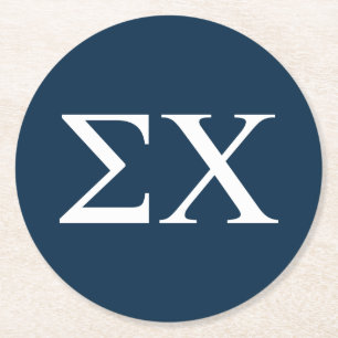 Sigma Chi Letter Logo Round Paper Coaster