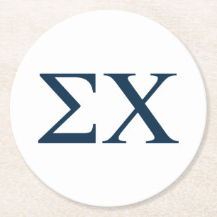 Sigma Chi Letter Logo Round Paper Coaster